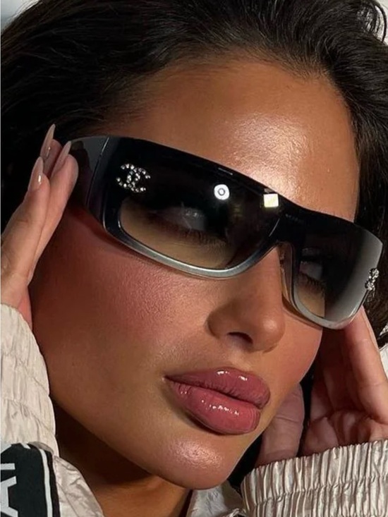 CHANEL Accessories - CHANEL CC Crystal Shield Sunglasses Rare Vintage Gradient Lenses w/ COA
